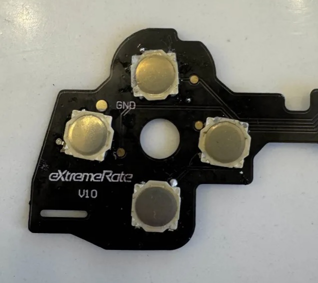 Close-up of buttons after replacemetn